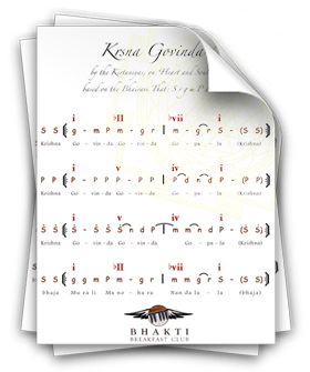 Songsheets for learning kirtan songs on harmonium